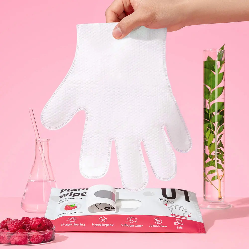 Rapsberry scent Gloves Pet Wipes OWOCARE